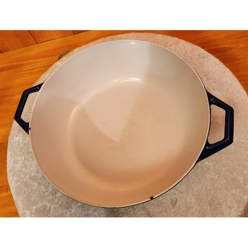 Vintage Copco Dutch Oven w/Lid – Blue Enamel Cast Iron –Mid Century Scandinavian